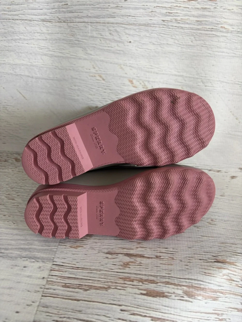Sperry Port Pink and Grey Duck Boots